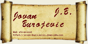 Jovan Burojević vizit kartica